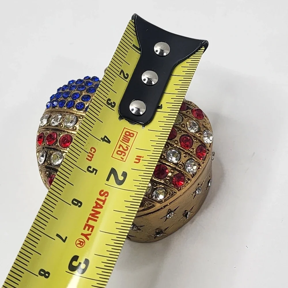 Art Form Objet d' Work of Art APPLE USA Patriotic Teacher Jeweled Trinket Box